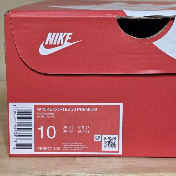 Nike Cortez 23 Premium Shoes Triple White FB6877-100 Women's Size 10 Men's 8.5 - Picture 8 of 8